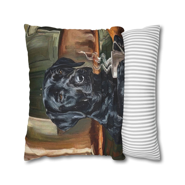 "Before Coffee" - Labrador Pillow Cover - Dog Lover Home Decor