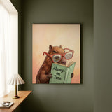 "Always on Time" - Capybara Vertical Canvas - Animal Book Humor Wall Art