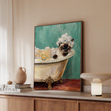 "Spa Day" - Colorpoint Vertical Framed Canvas - Cat Lover Wall Art