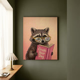 "Crush Your Day" - Raccoon Vertical Canvas - Animal Book Humor Wall Art