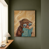 "Monkey Business" - Monkey Vertical Canvas - Animal Book Humor Wall Art