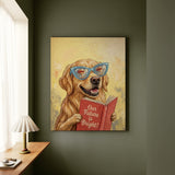 "Our Future is Bright" - Golden Retriever Vertical Canvas - Animal Book Humor Wall Art