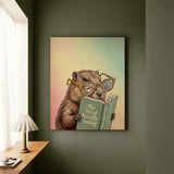 "The Art of Procaffeinating" - Marmot Vertical Canvas - Animal Book Humor Wall Art