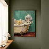 "Spa Day" - Dilute Calico Vertical Canvas - Cat Lover Wall Art