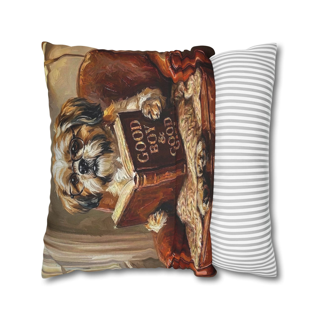 "Evening Read" - Shih Tzu Pillow Cover - Dog Lover Home Decor