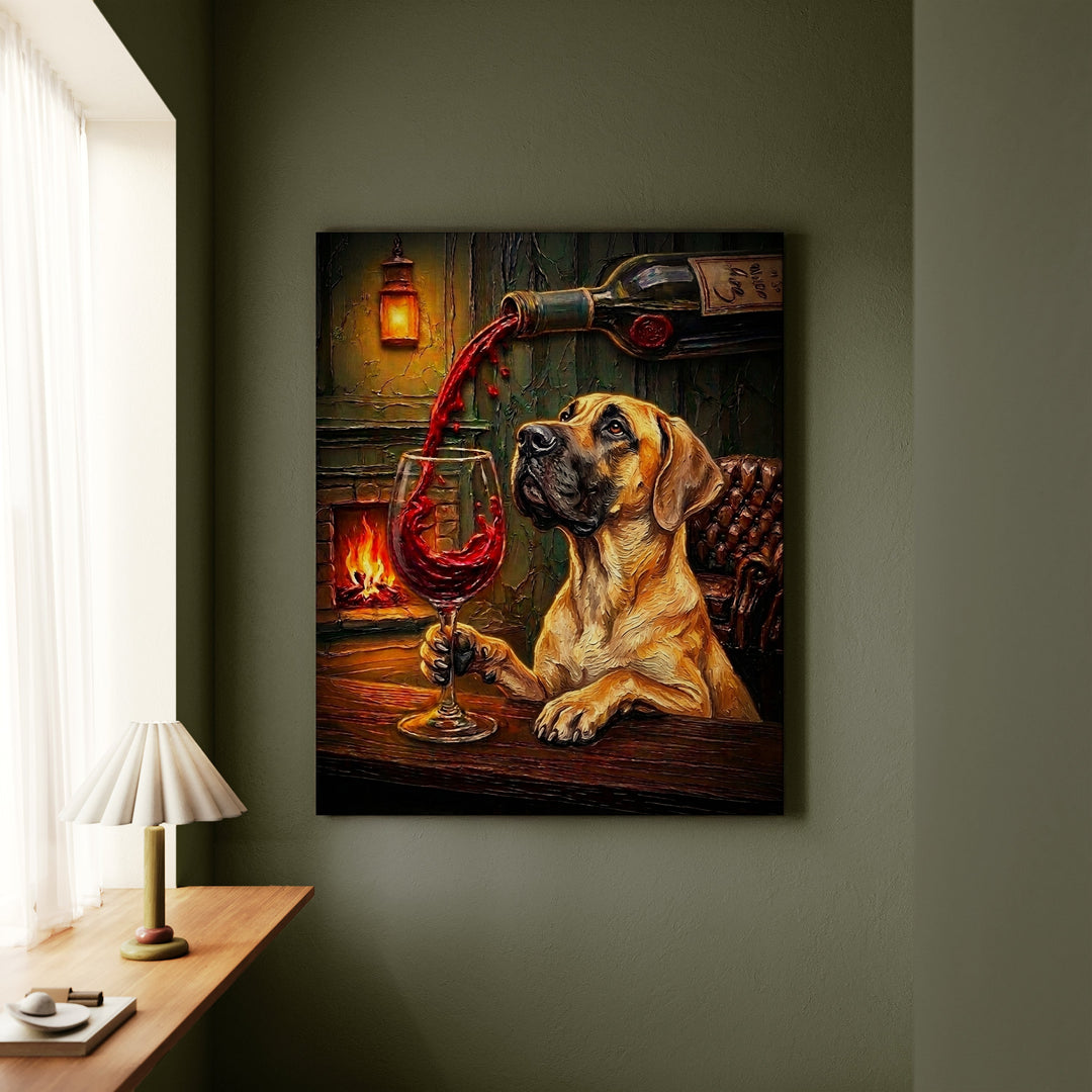 Great Dane Wine & Woof Canvas