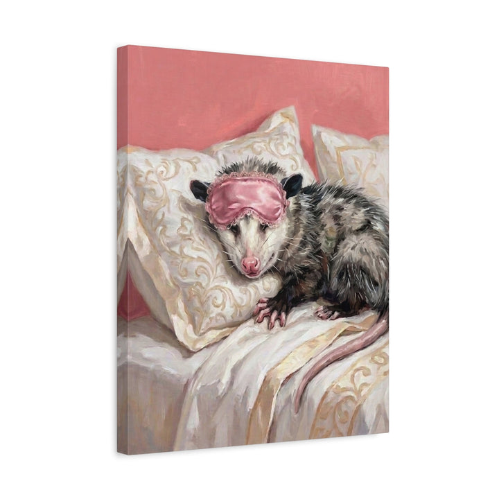 "Beauty Sleep" - Opossum Vertical Canvas - Spirit Animal Wall Art