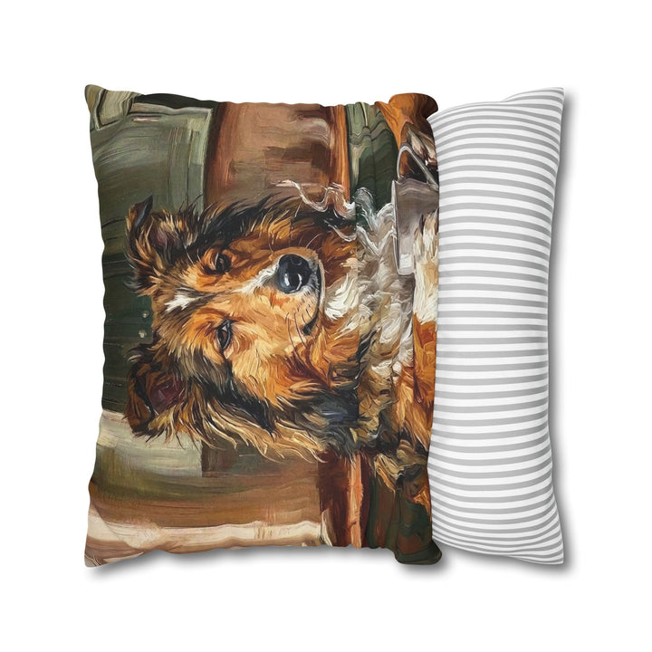 "Before Coffee" - Shetland Sheepdog Pillow Cover - Dog Lover Home Decor