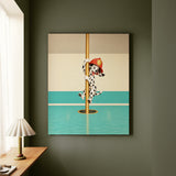 Station Dog – Firefighter Wall Art with a Dalmatian on the Pole – Canvas Wall Art