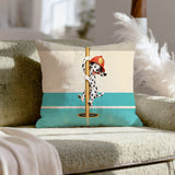 Station Dog – Firefighter Decor with a Dalmatian on the Pole – Throw Pillow