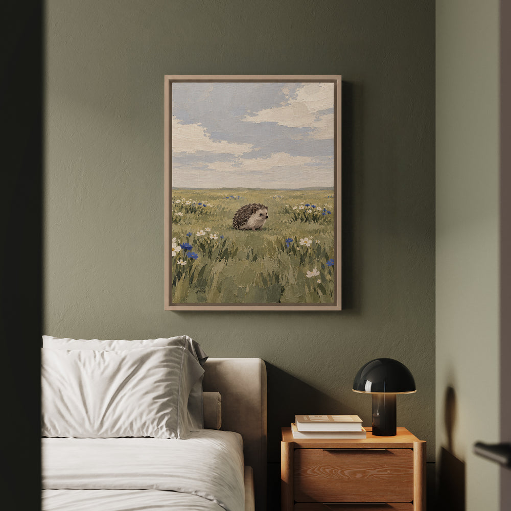 Quiet Meadow – Therapy Office Decor with a Wildflower Field – Framed Canvas Wall Art