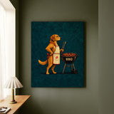 Grill Sergeant – Designer Wall Art with an Apron and a Guarded BBQ – Canvas / Framed Canvas