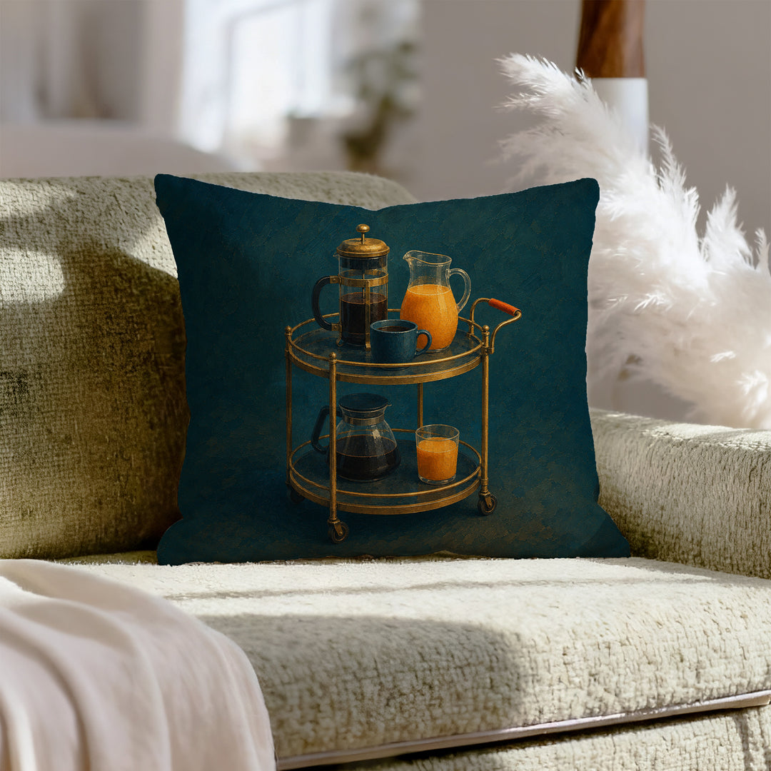 Bar Cart, Sunday 9 AM – Bar Cart Art with Innocent Morning Light – Pillow / Cover