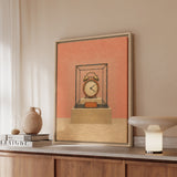 The Snooze Museum – Above Bed Art with an Alarm Clock in a Glass Case – Framed Canvas Wall Art