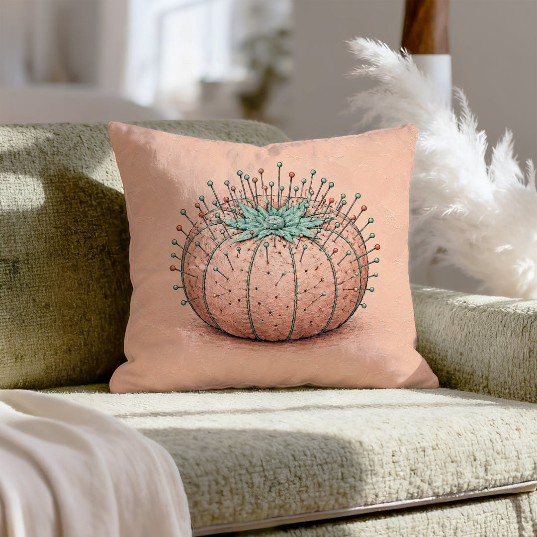 Pins & Needles – Craft Room Decor with a Bristling Tomato Cushion – Throw Pillow