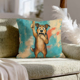 Out of Paper – Funny Bathroom Art with a Panicked Dog – Pillow / Cover