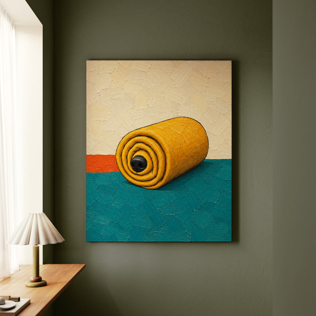 Blanket Burrito – Funny Dog Art with a Rolled Up Nap and One Nose – Canvas Wall Art