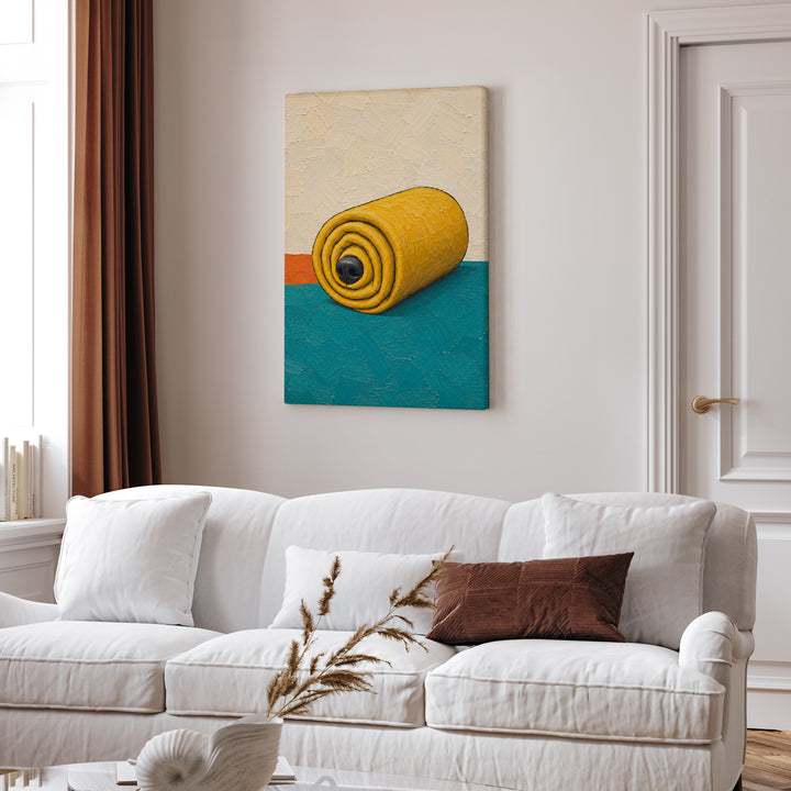 Blanket Burrito – Funny Dog Art with a Rolled Up Nap and One Nose – Canvas Wall Art