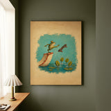 Skate Prince – Quirky Wall Art with a Crowned Frog on a Ramp – Canvas Wall Art