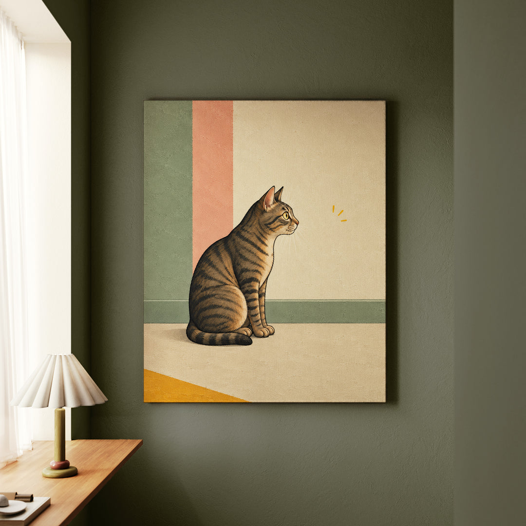 The Red Dot Files – Funny Cat Art with a Vanished Laser and a Stakeout – Canvas / Framed Canvas