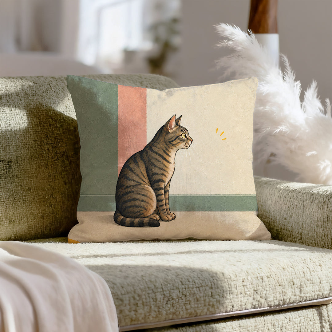 The Red Dot Files – Funny Cat Decor with a Vanished Laser and a Stakeout – Pillow Cover