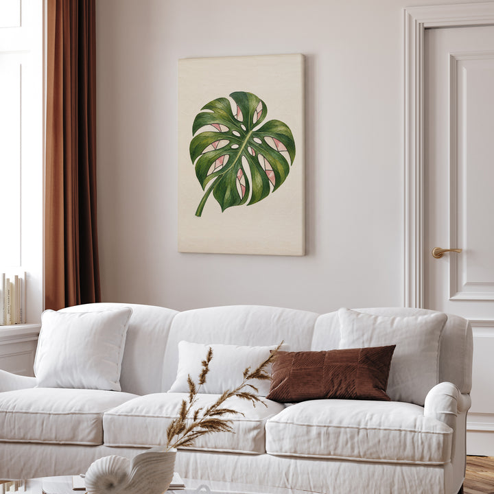 Monstera Monday – Botanical Wall Art with a Split Leaf Portrait – Canvas / Framed Canvas