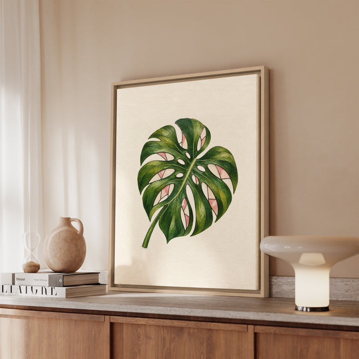 Monstera Monday – Botanical Wall Art with a Split Leaf Portrait – Canvas / Framed Canvas