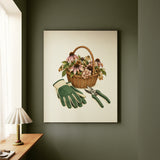 Deadheading Day – Garden Wall Art with Gloves Snips and Spent Blooms – Canvas Wall Art
