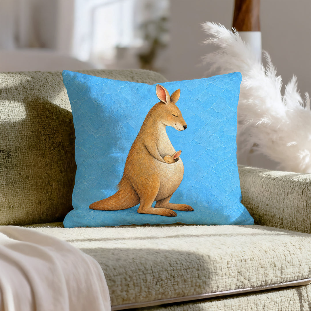 Pocket Nap – Nursery Decor with a Joey and One Ear Out – Throw Pillow