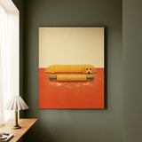 Rolling Pin Patrol – Funny Kitchen Art with a Dog on Floured Counter Duty – Canvas Wall Art