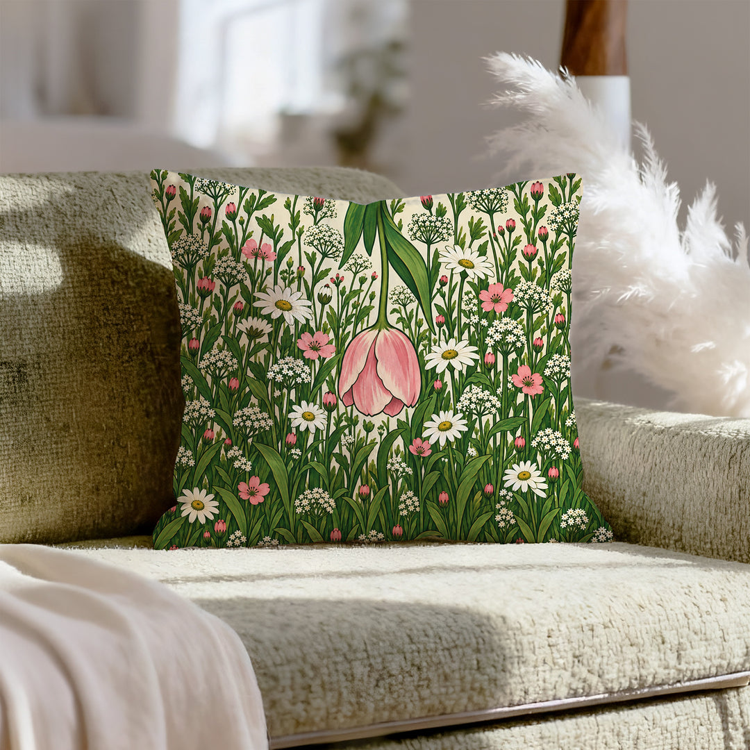 Wildflower Riot – Botanical Decor with a Loud Loose Meadow – Throw Pillow