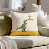 The Last Cookie – Dinosaur Decor with Short Arms and a Distant Jar – Throw Pillow
