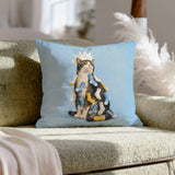 Static Cling – Laundry Room Decor with a Dryer Sheet Crown – Throw Pillow