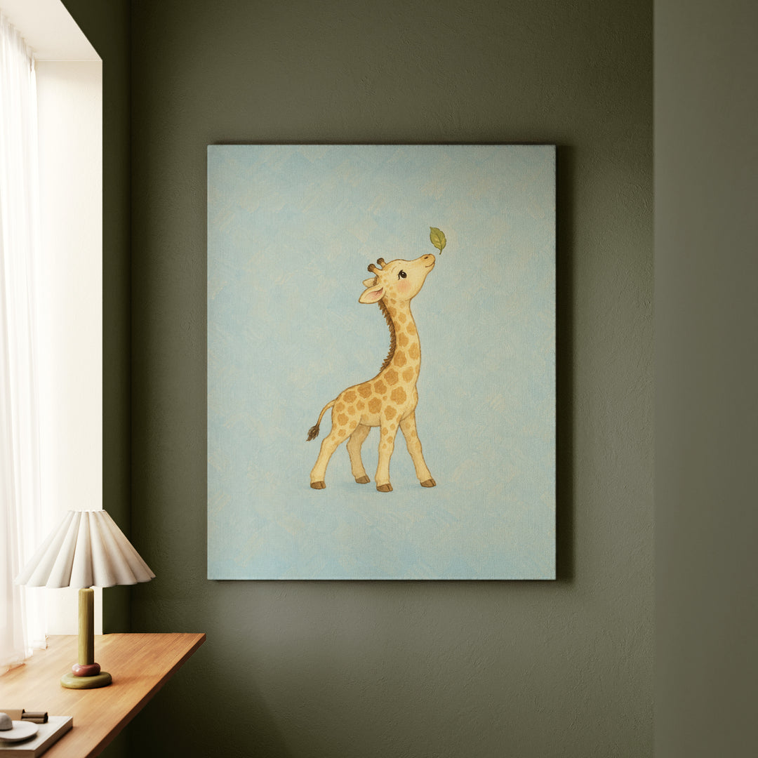 Safari Small: Giraffe – Nursery Wall Art with a Hopeful Neck Stretch – Canvas / Framed Canvas