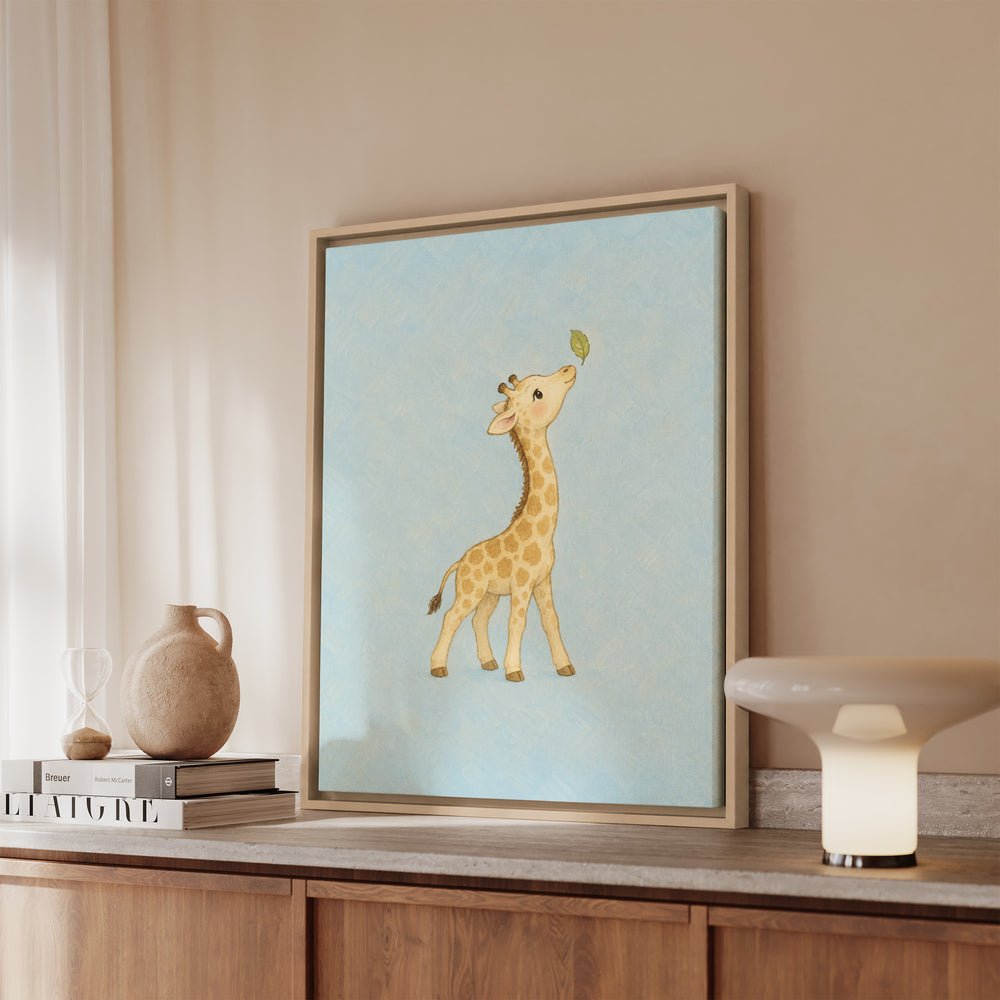 Safari Small: Giraffe – Nursery Wall Art with a Hopeful Neck Stretch – Canvas / Framed Canvas