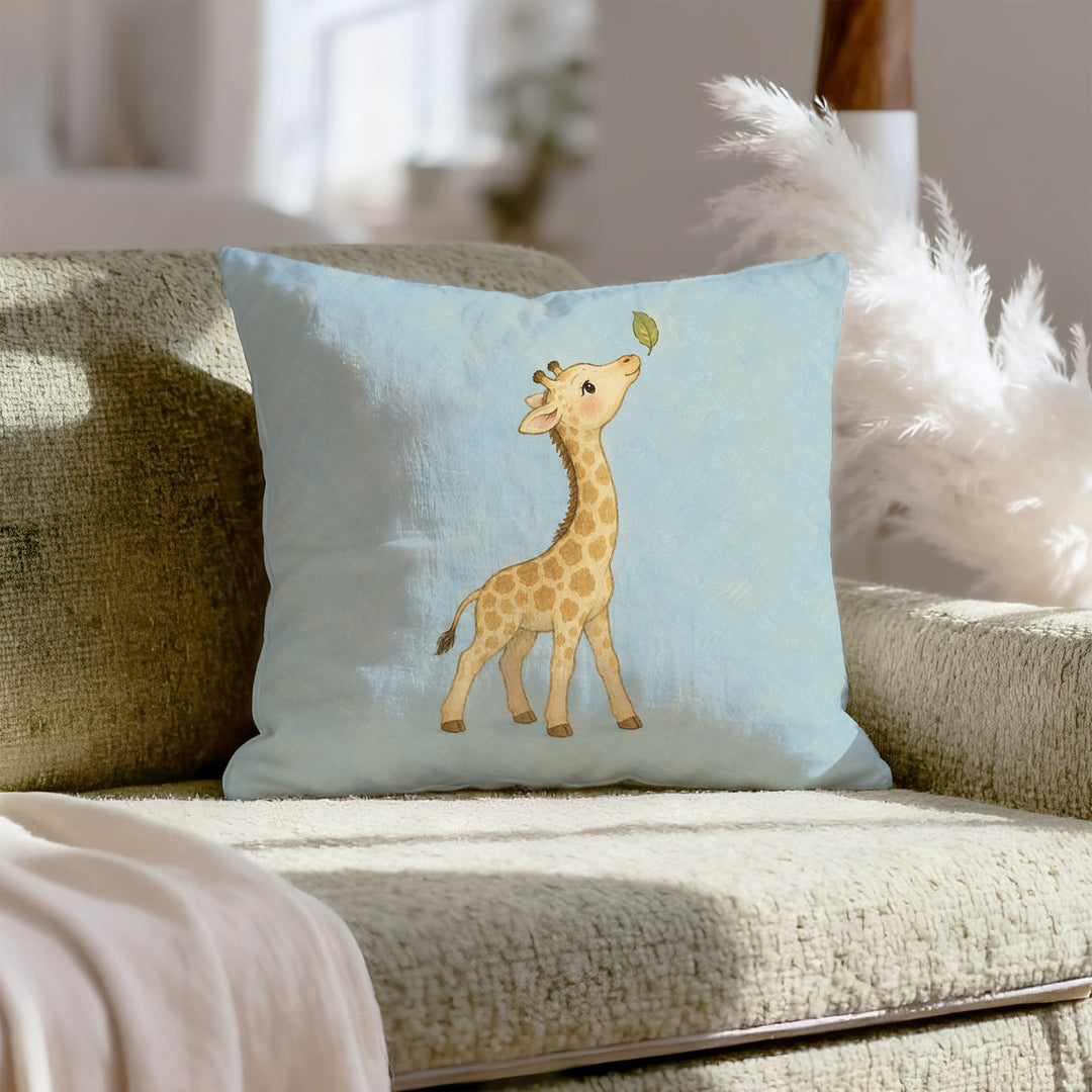 Safari Small: Giraffe – Nursery Decor with a Hopeful Neck Stretch – Pillow Cover