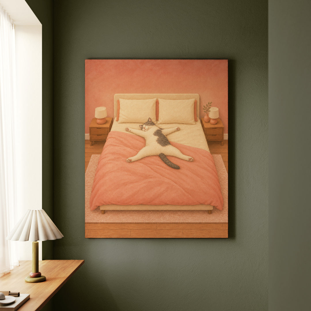 Starfish Position – Above Bed Decor with a Diagonal Sleeper in Charge – Canvas / Framed Canvas