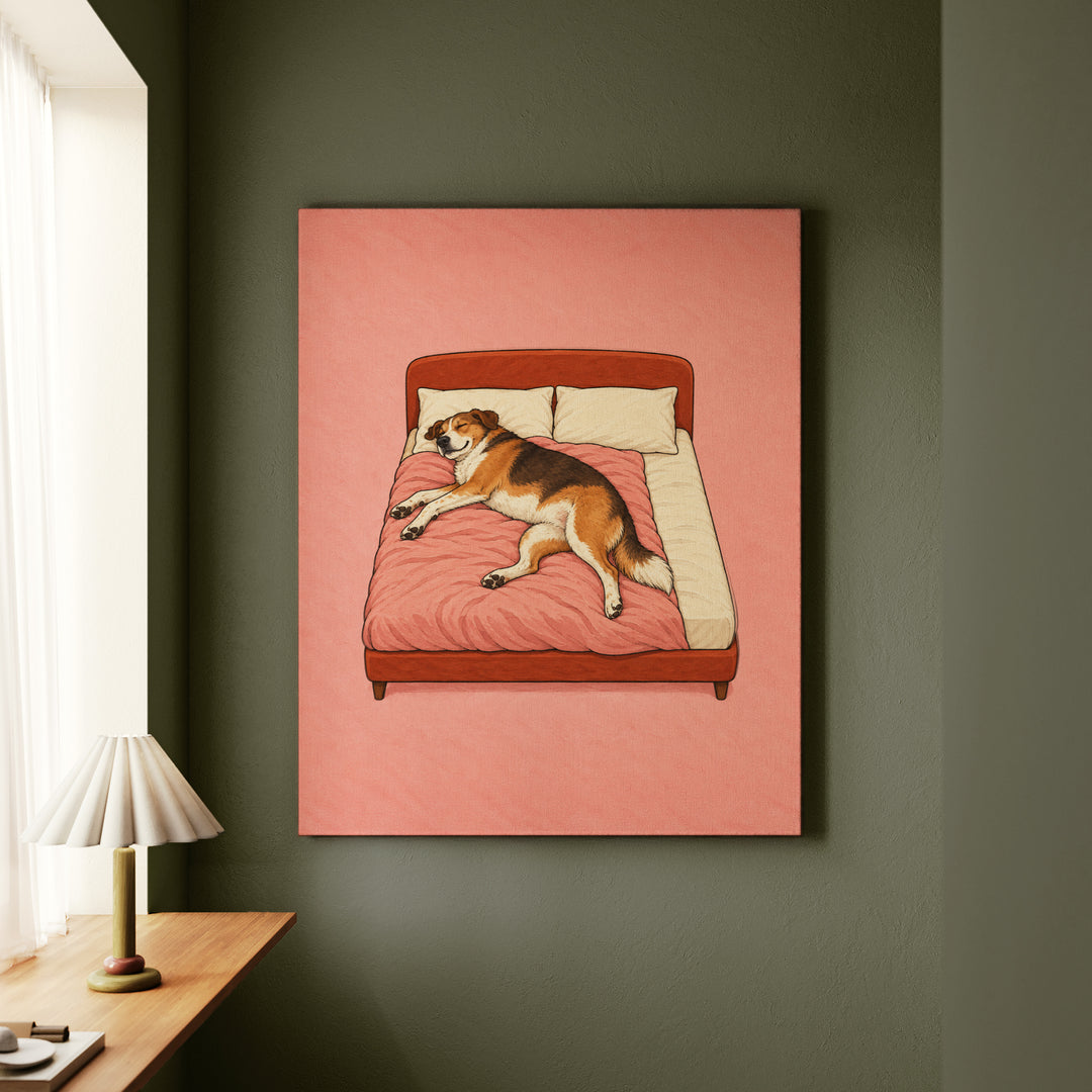 The Bed Is Mine – Bedroom Wall Art with a Human Sized Sliver Left – Canvas Wall Art