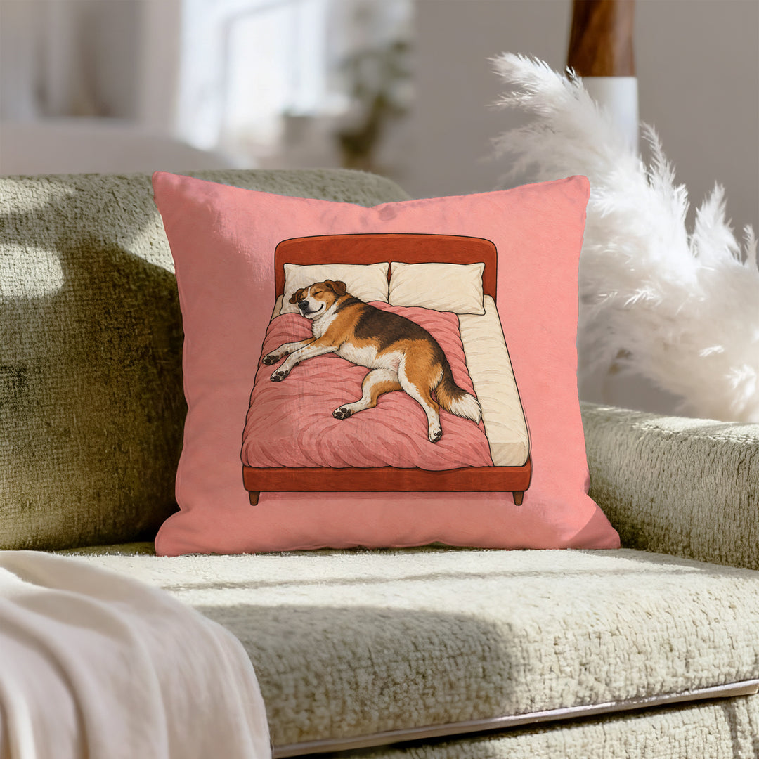 The Bed Is Mine – Bedroom Decor with a Human Sized Sliver Left – Pillow Cover