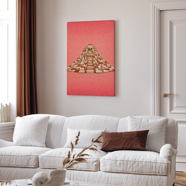 Pillow Fort King – Above Bed Art with a Fortress of Every Cushion – Canvas / Framed Canvas