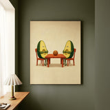 Avocado Custody – Funny Kitchen Art with Two Halves and One Pit – Canvas Wall Art
