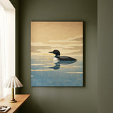 Loon Lake Morning – Lake House Wall Art with Glass Water and Mist – Canvas Wall Art