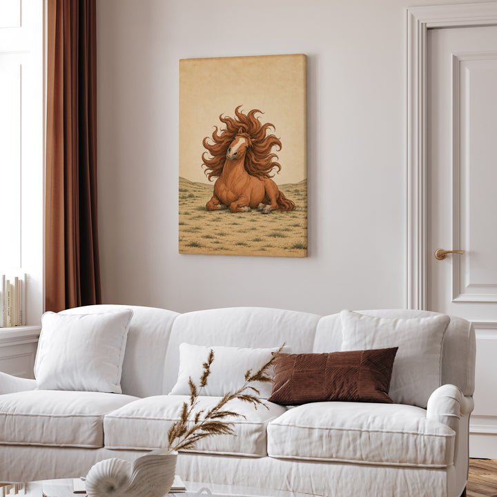 Mane Character Energy – Horse Art with a Slow Motion Shampoo Toss – Canvas Wall Art