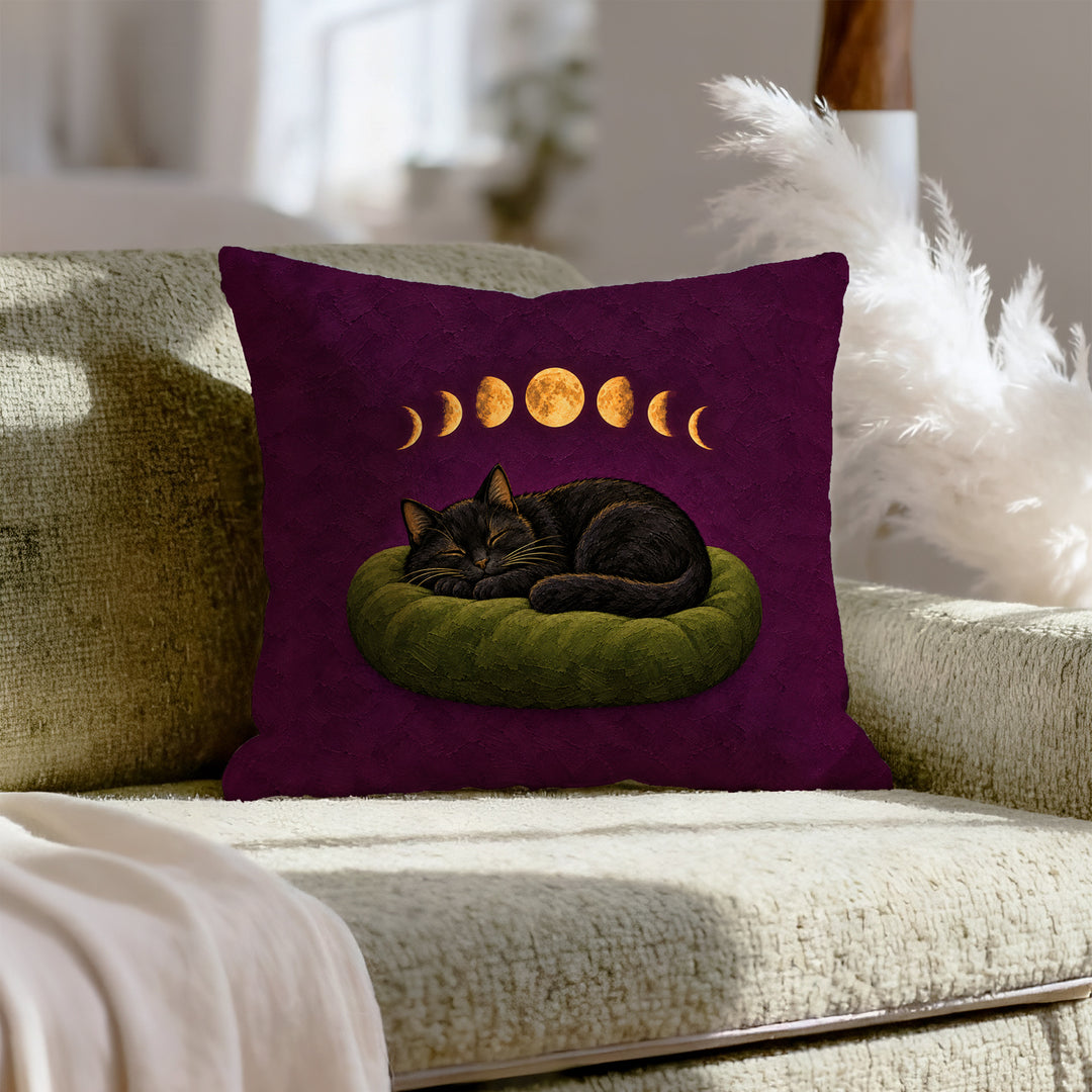 Moon Phases & Nap Phases – Witchy Decor with a Sleeper Through the Cycle – Throw Pillow