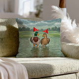 Rain Delay – Golf Decor with Two Ducks on a Flooded Green – Pillow Cover