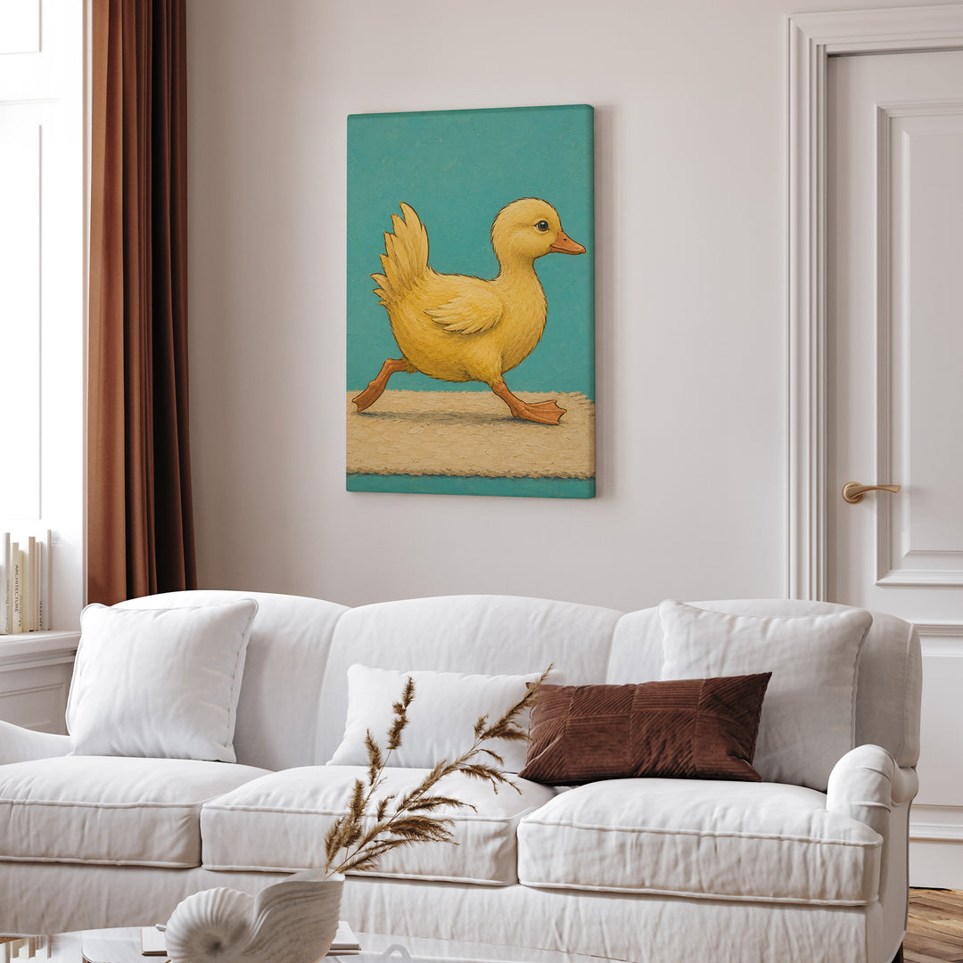 Rear View – Funny Bathroom Art with a Duck Waddling Away – Canvas / Framed Canvas