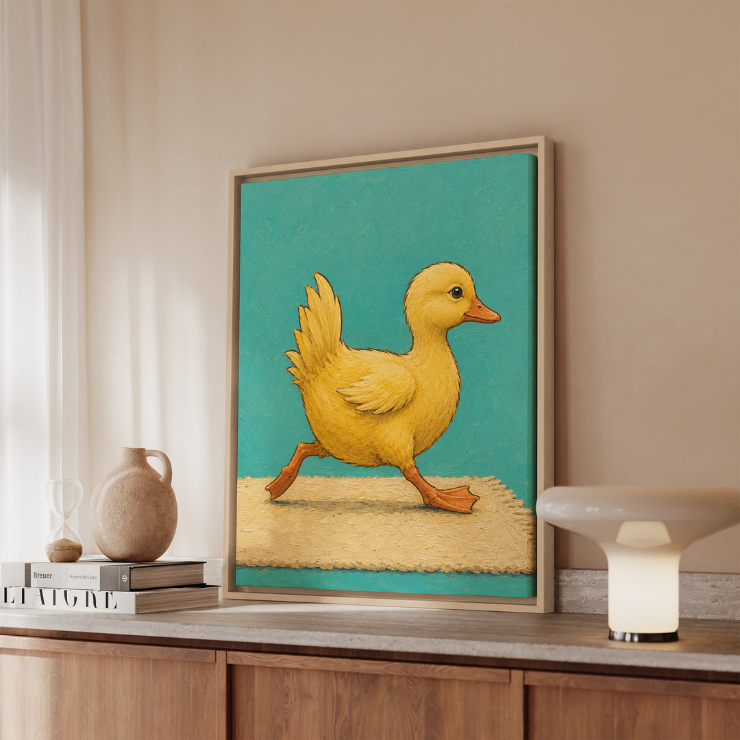 Rear View – Funny Bathroom Art with a Duck Waddling Away – Canvas / Framed Canvas
