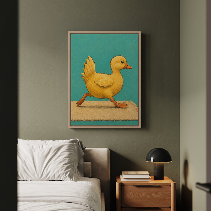 Rear View – Funny Bathroom Art with a Duck Waddling Away – Canvas / Framed Canvas
