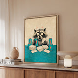 The All-Nighter – Dorm Room Decor with Energy Drinks and Flashcards – Framed Canvas Wall Art