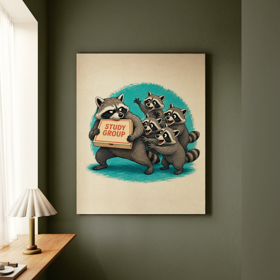 Pizza Fund – College Dorm Decor with a Guarded Study Group Box – Canvas Wall Art